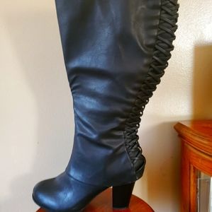 Torrid Extra Wide Calf Leather Boots, Size 11W